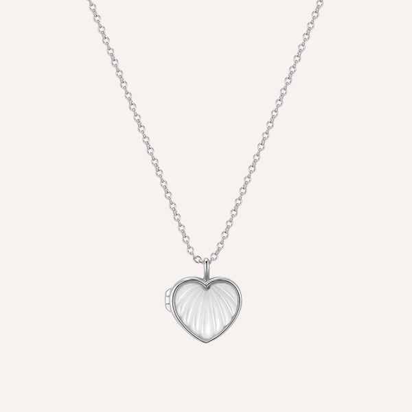 Thumbnail: Textured Mother of Pearl Heart Locket