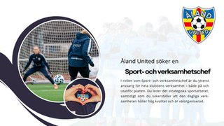 Åland United söker en Sport- och verksamhetschef