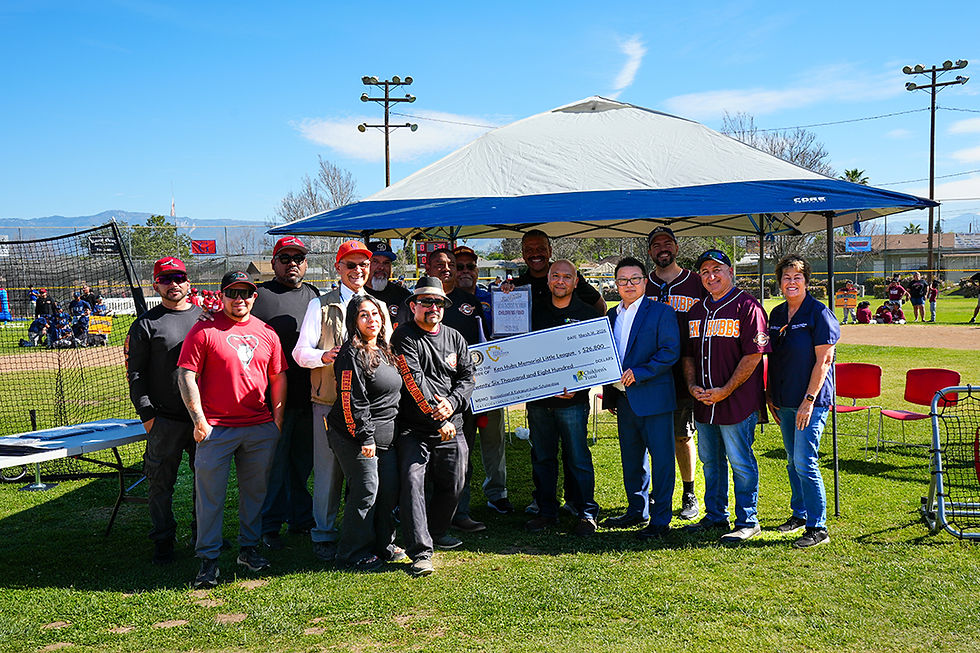 Cesar Navarrete and elected officials present award to Ken Hubbs Little League