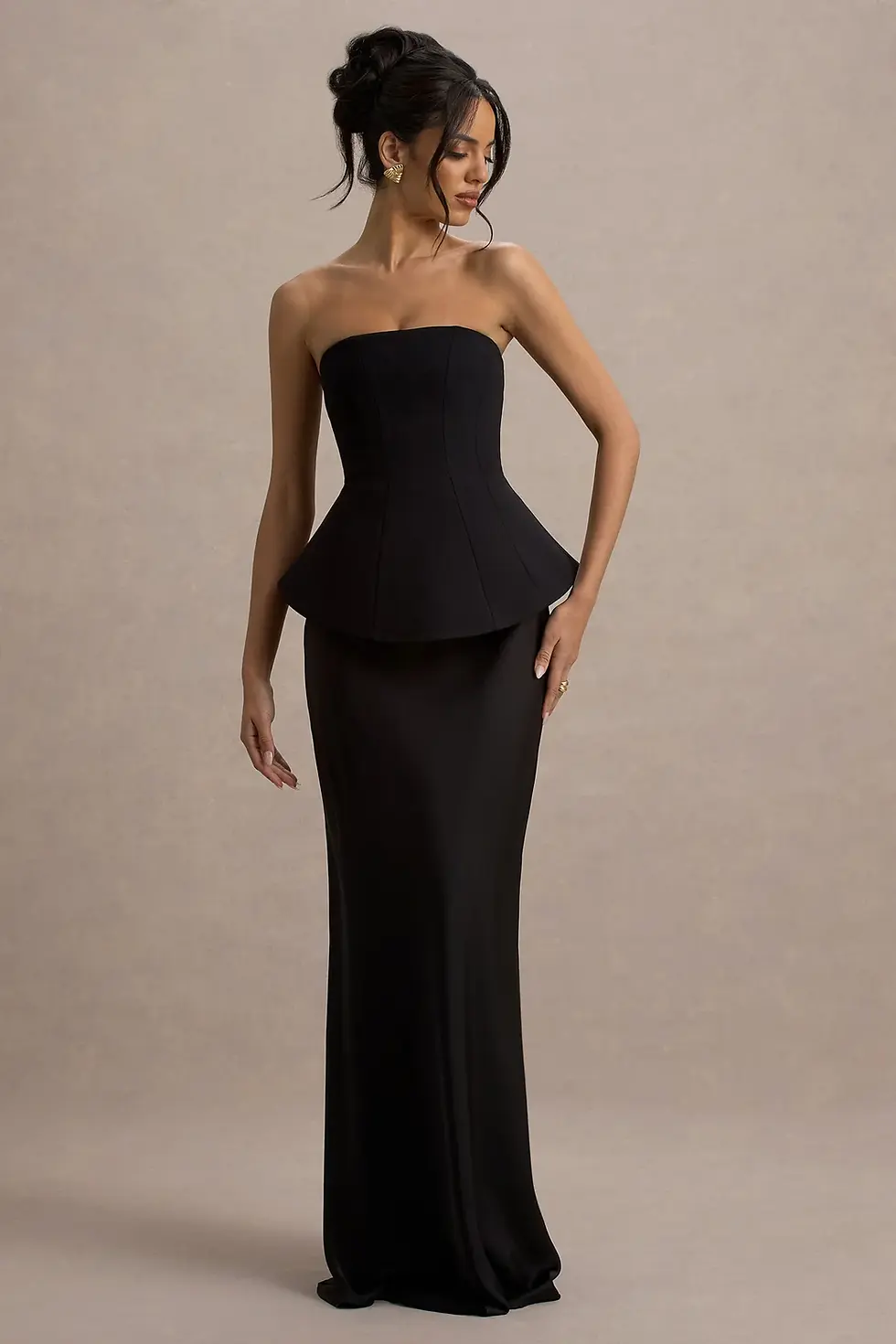 Thumbnail: Ohio Black peplum Dress 