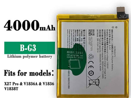Vivo B-G3 4000mAh Bateria do Vivo X27 Pro Baterie do Telefonów