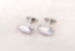 Clear ab swarovski hexagon cut crystal cufflinks - palladium plated