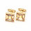 תמונה ממוזערת: Golden swarovski square crystal cufflinks - 14k yellow gold plated