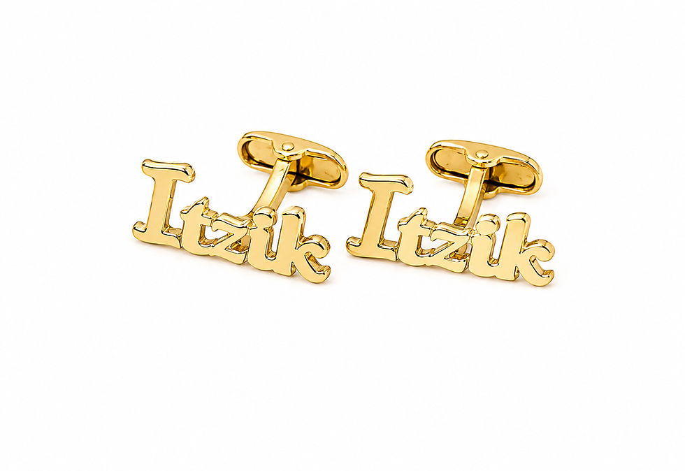 Initials Cufflinks 14k yellow gold platad - price range 540 - 690 nis