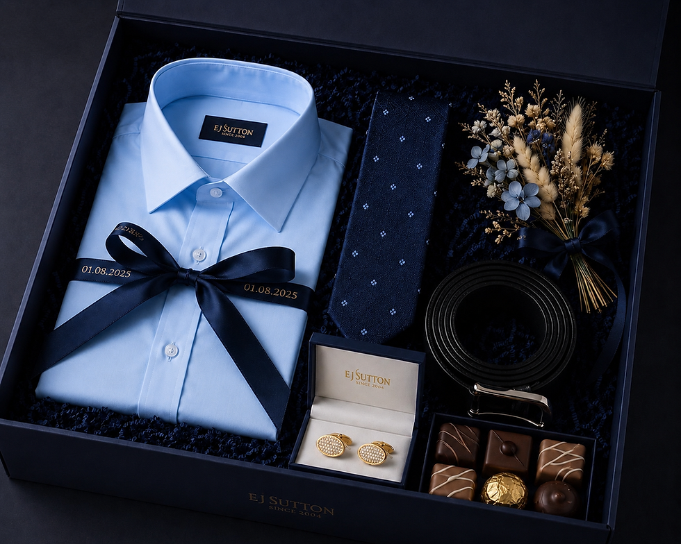 Thumbnail: Luxury Men's Gift Box with Crystal Cufflinks, Shirt, Tie & Whiskey