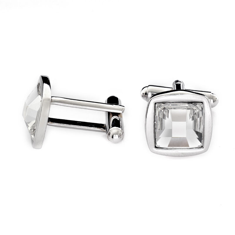 Swarovski crystal 925 sterling silver cufflinks rhodium plated
