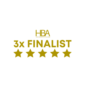 Aura 10 hair salon HBA awards finalist logo, recognised in three categories