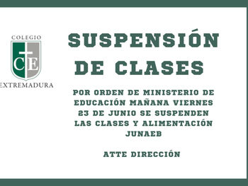 Informativo suspensión de clases