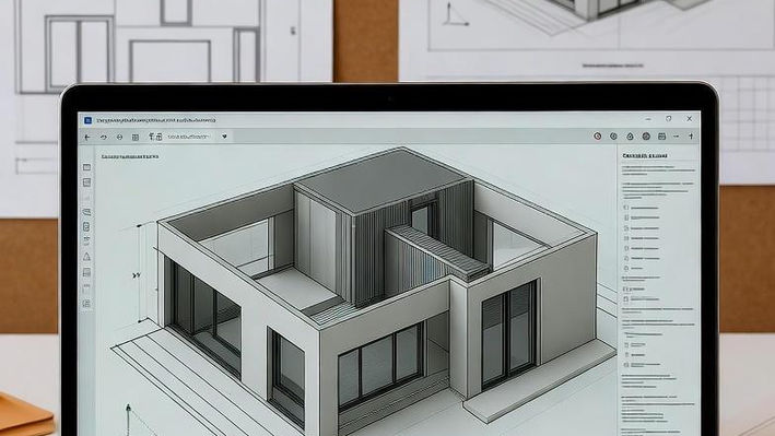 Mimari proje çizimleri ve üç boyutlu yapı modeli