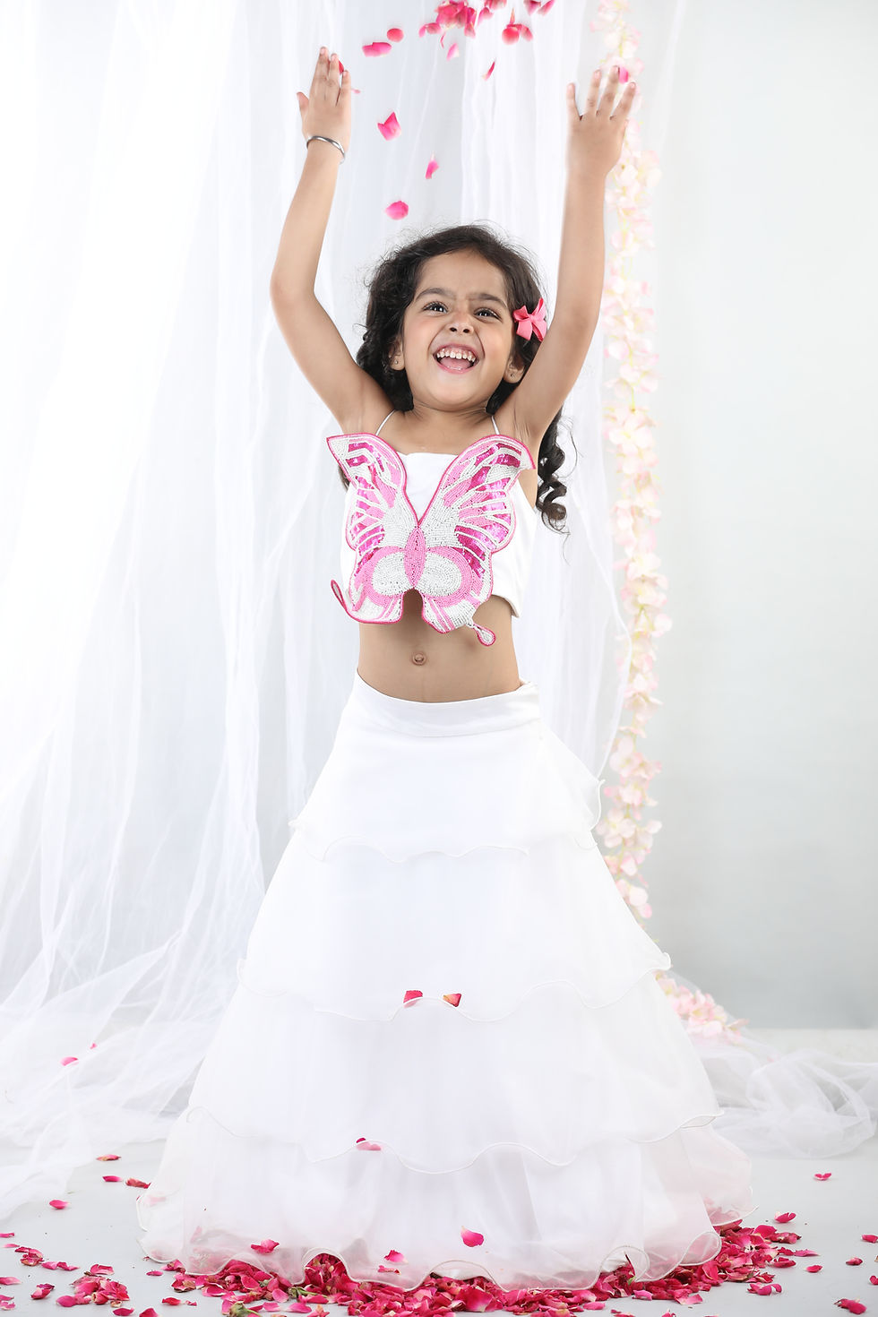 White Butterfly Lehenga Set