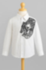 White Leopard Embroidery Shirt