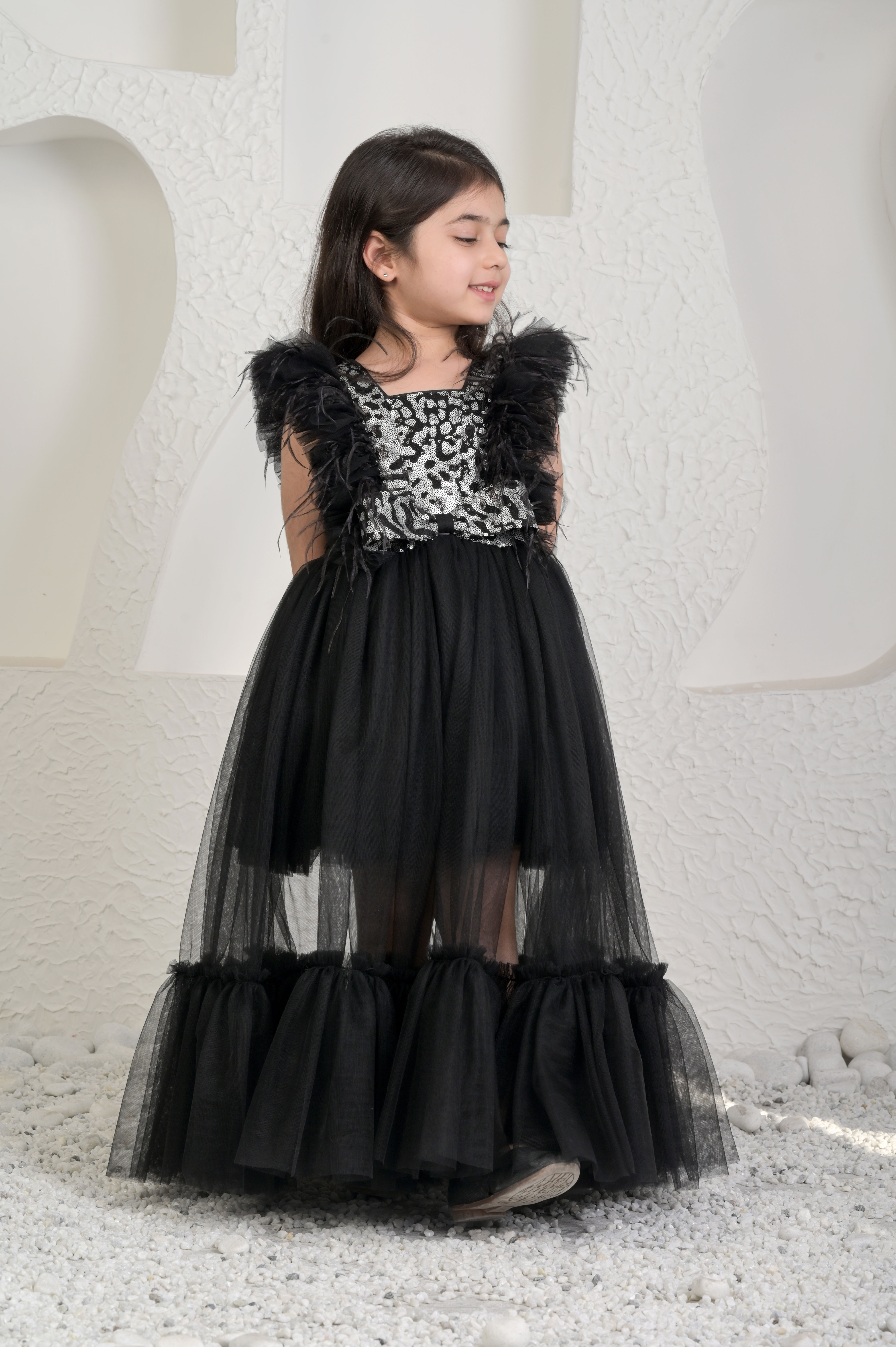 Black Silver Princess Gown