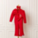 Red Neo With Pearl Bow jumpsuit
