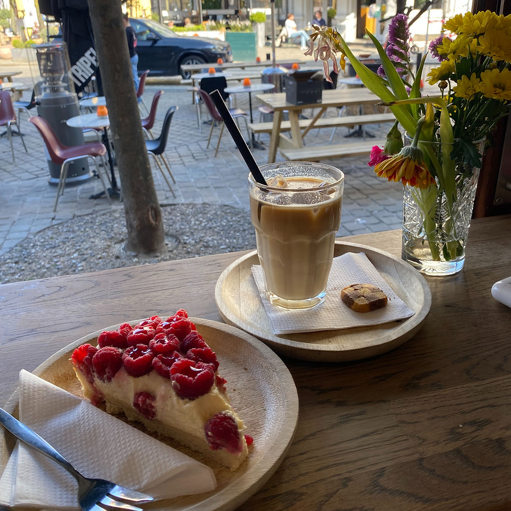 A coffee and cheesecake I had for lunch one day