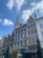 A view of Grote Markt and the Cathedral of Our Lady on a sunny day