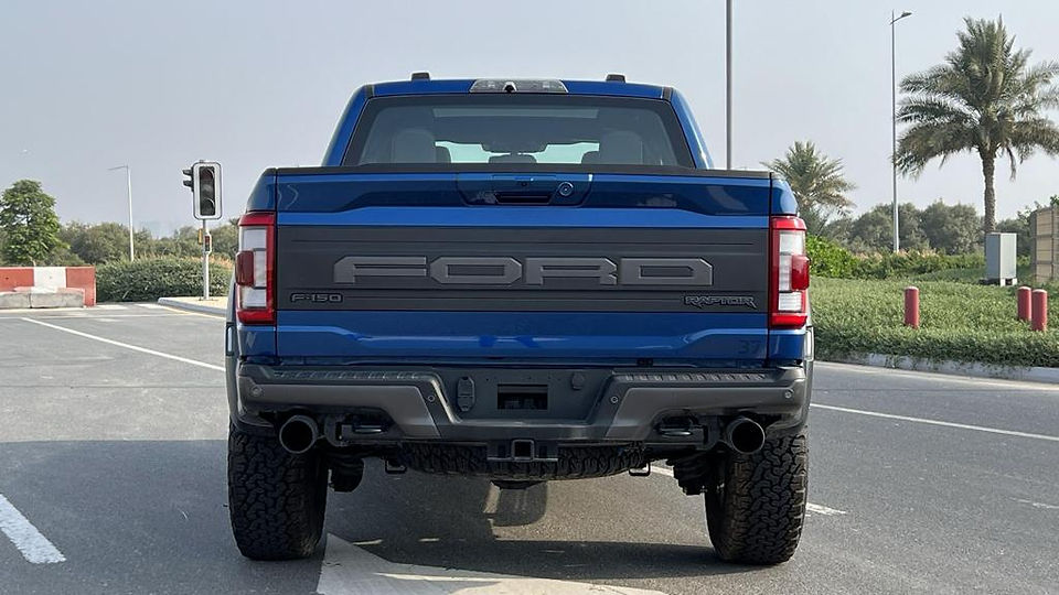 Back end of RHD Ford F-150 showing ford lettering on boot compartment 