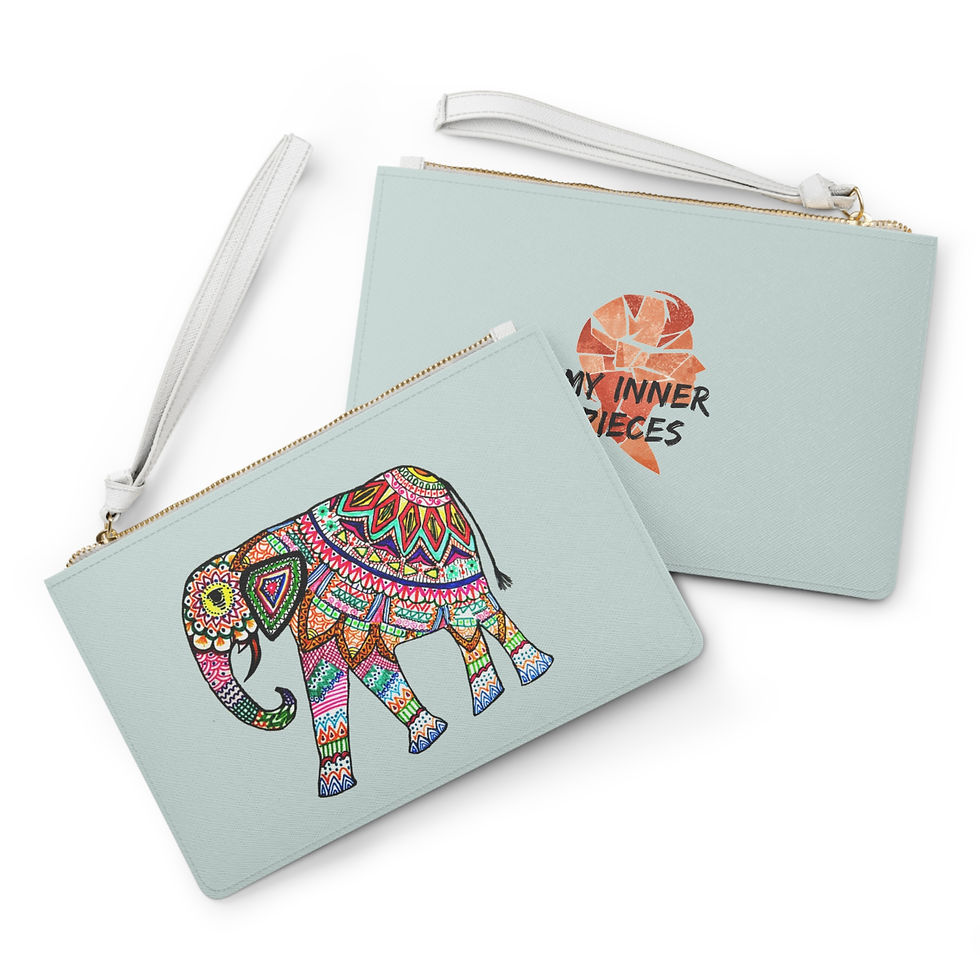Thumbnail: Patterned Elephant Clutch Bag