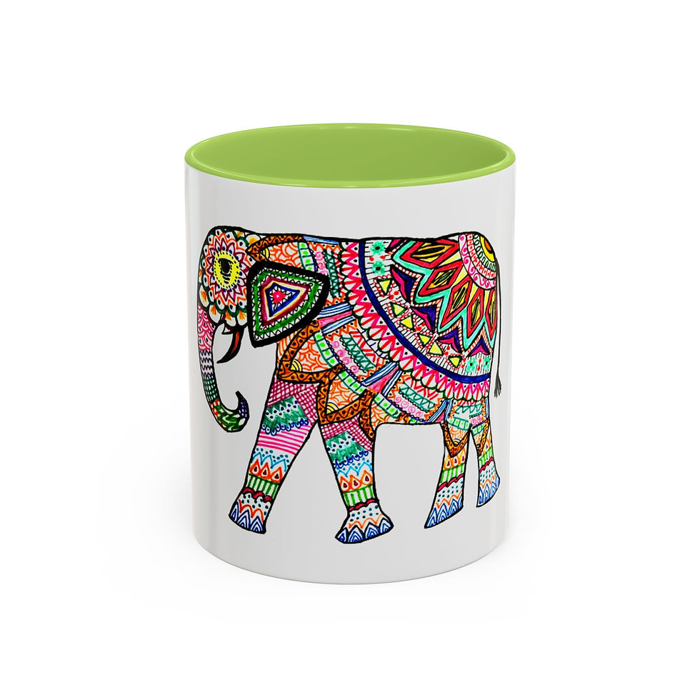 Thumbnail: Patterned Elephant Coffee Mug 