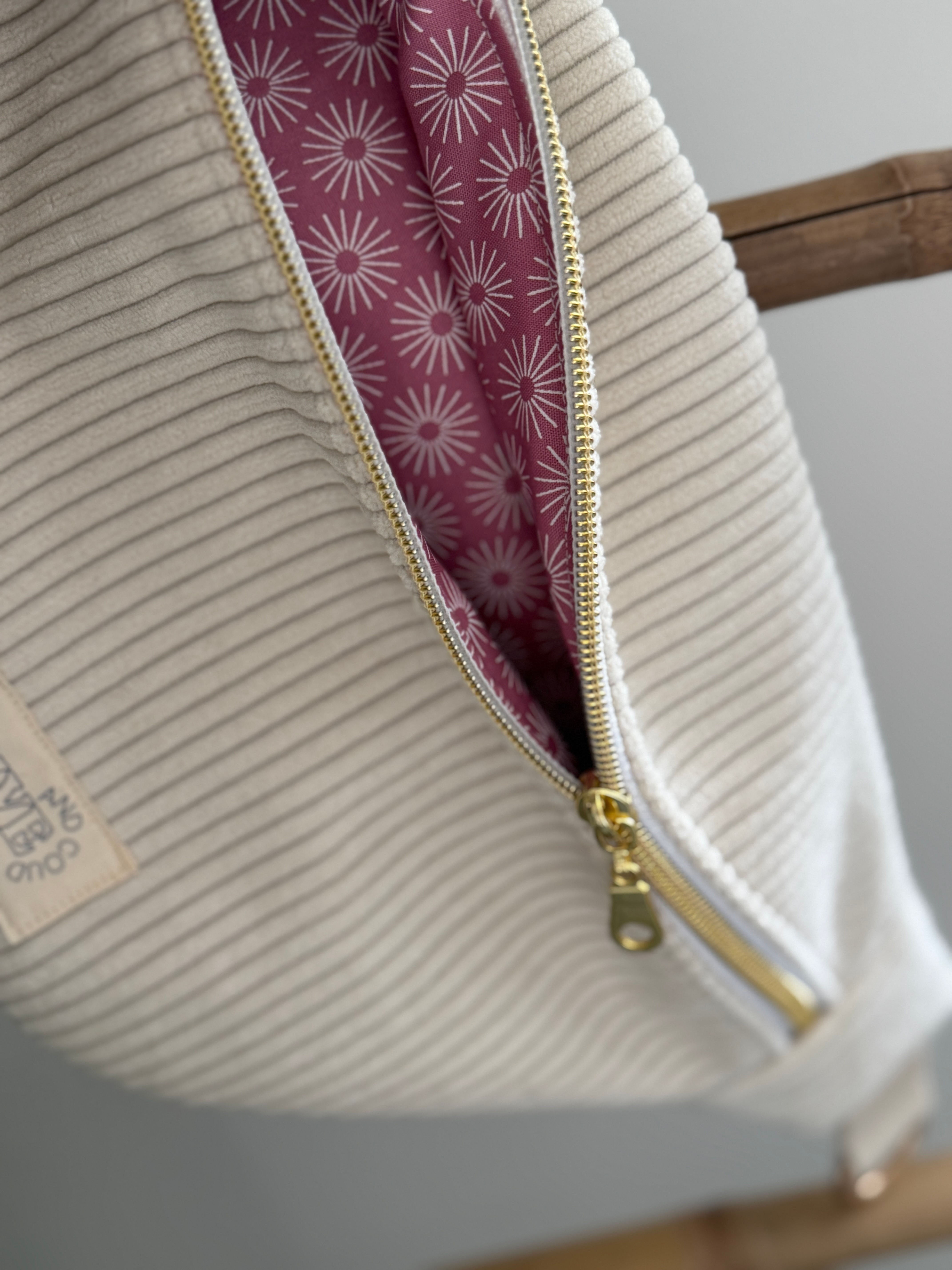 - Sac banane - VELOURS CÔTELÉ ÉCRU - Taille S -