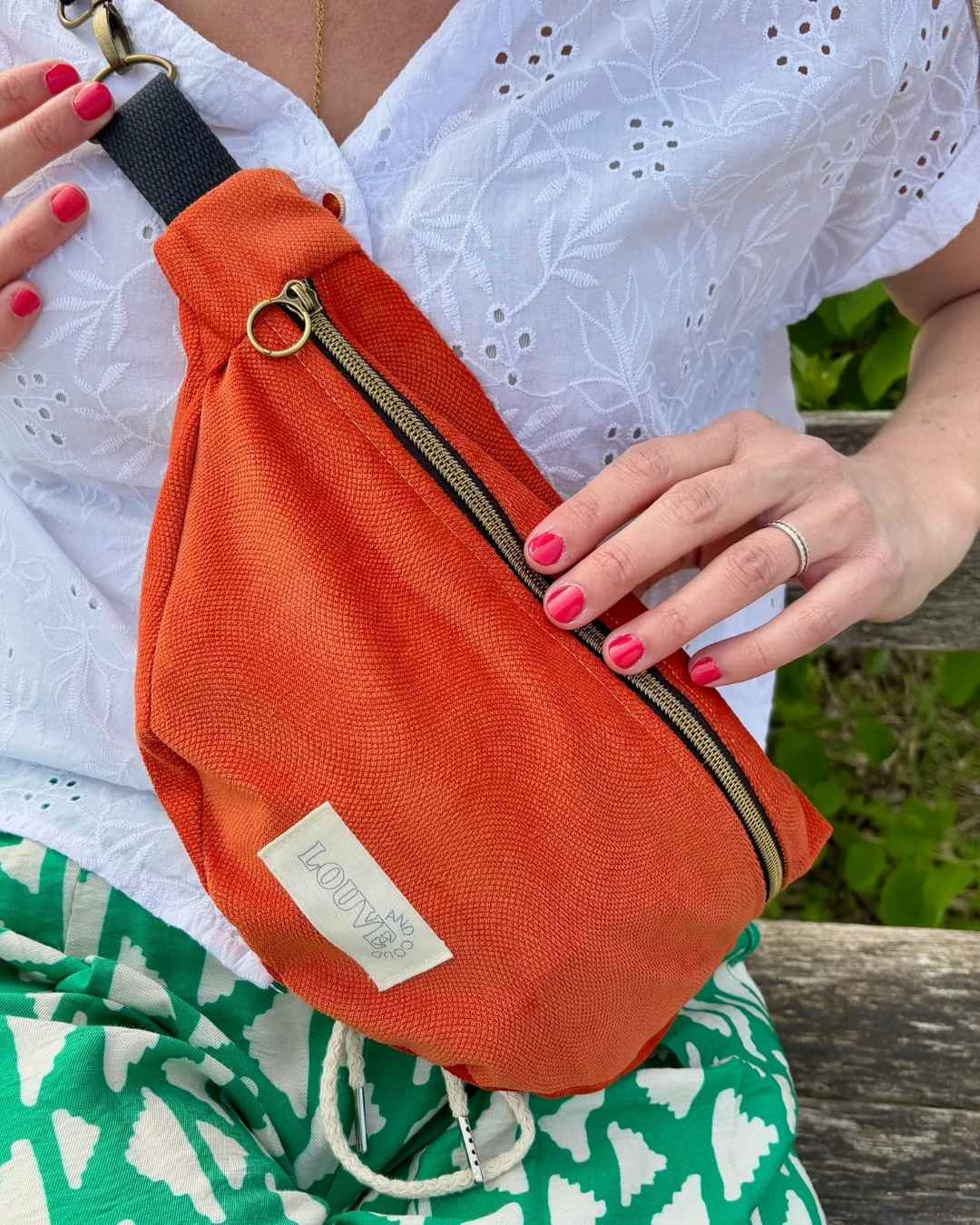 sac banane orange sun - fait main en France - personnalisable