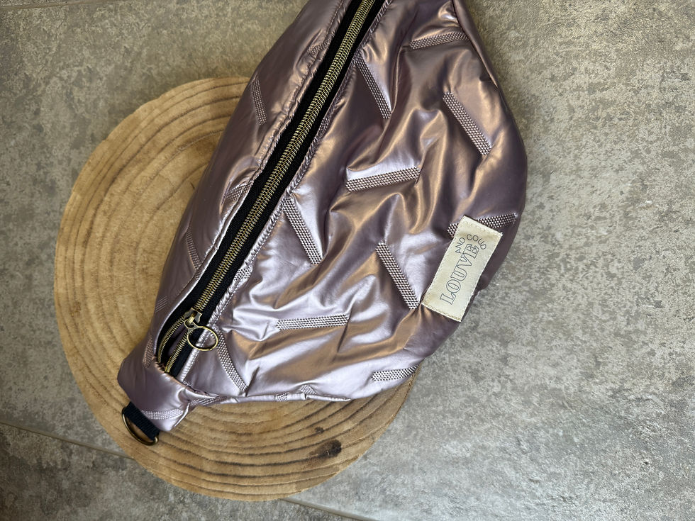 Sac Banane - doudoune rose métallisé - Taille S -