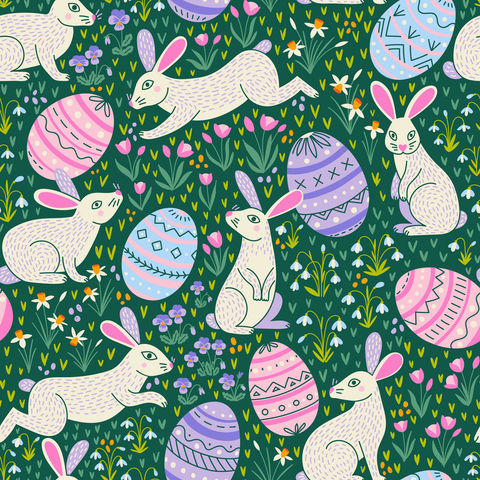 Pattern showcasing charming springtime and Easter vibe! Easter pattern design created by Ukrainian pattern designer Yuliia Bahniuk, available for licensing.
easter
egg
pysanka
bunny
rabbit
animal
wild
wildlife
meadow
garden
flower
floral
flower party
blooming
bloom
spring
springtime
forest
joy
charming
kids
apparel
wrapping
fabric
textile
holiday
season
tulip
whimsical
cute
pastel
motif
snowdrop
violet
crocus
daffodils
pansy
landscape
easter egg hunt
folk
jackrabbit
hare
orchard
flower bed
field
blossom
enchanted
hopping
wonderland