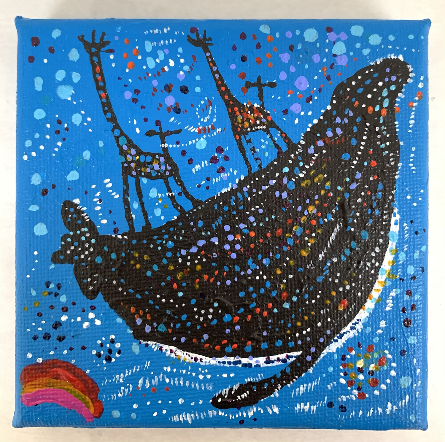 川瀬大樹 作「ミニキャンバスgiraffe原画03」