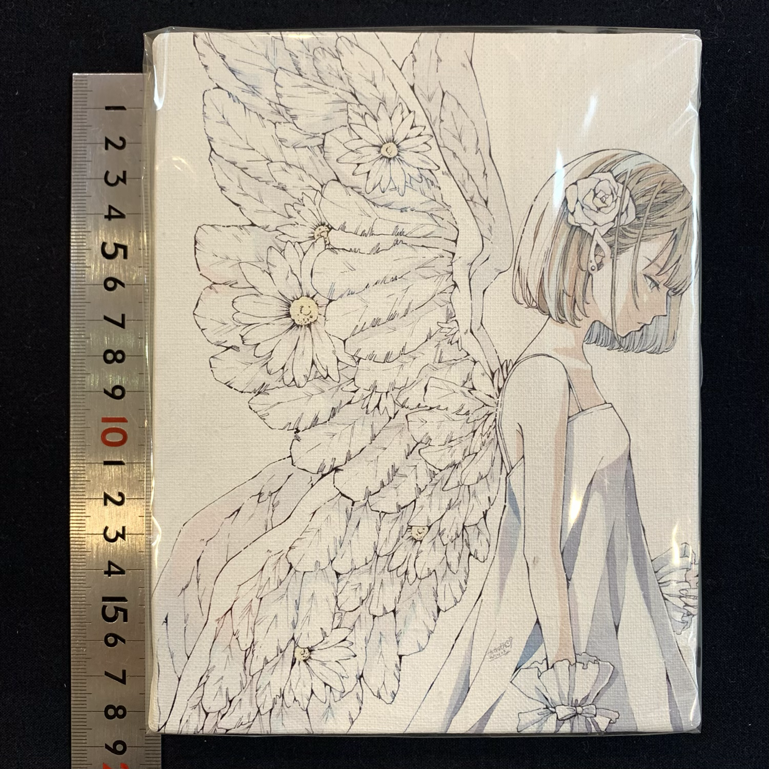 とあるお茶「キャンバスプリント/お花の天使」F0号