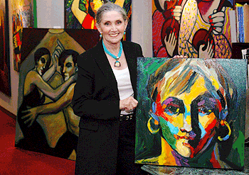 Sarena with portrait 2009