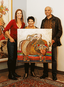 Graciela Rodo Boulanger with Hany and Mary Nada and painting