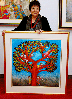 Graciela Rodo Boulanger with Les Arbre des Enfants lithograph 