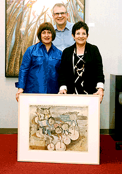 Graciela Rodo Boulanger with sold bicycle etching 2015