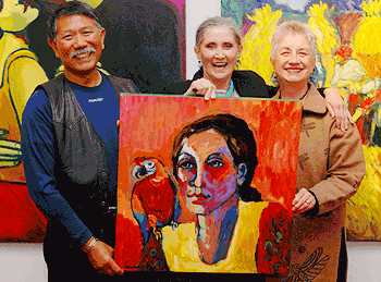 Sarena with parrot painting 2009