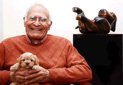 Marty Goldstein with SPCA puppy 2015