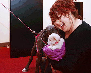 Belinda and puppy at Marty Goldstein show 2015