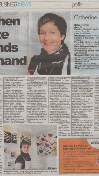 Press article about Catherine Green, now Cath Crowther