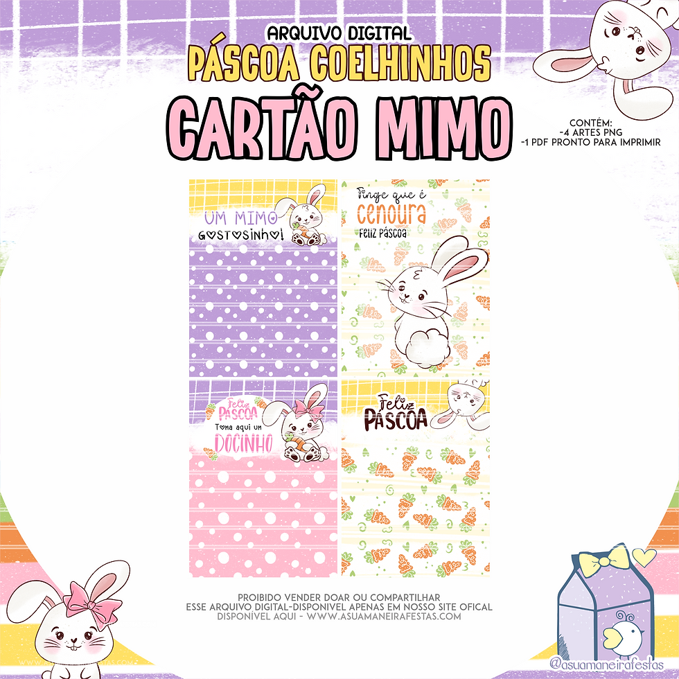 Miniatura: Cards Mimos - (Páscoa Coelhinhos - 2023)  - Arquivo Digital