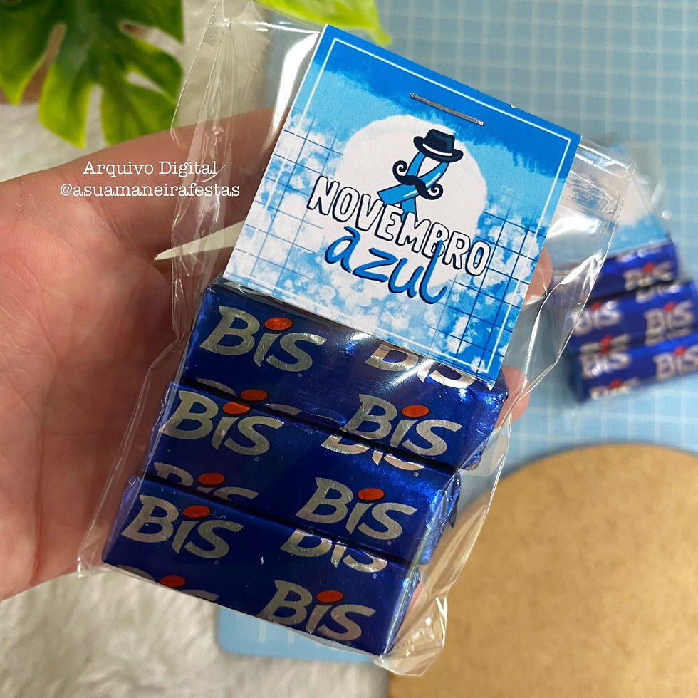 Miniatura: Kit de Tags Redondas e Quadradas - (Novembro Azul) - Arquivo Digita
