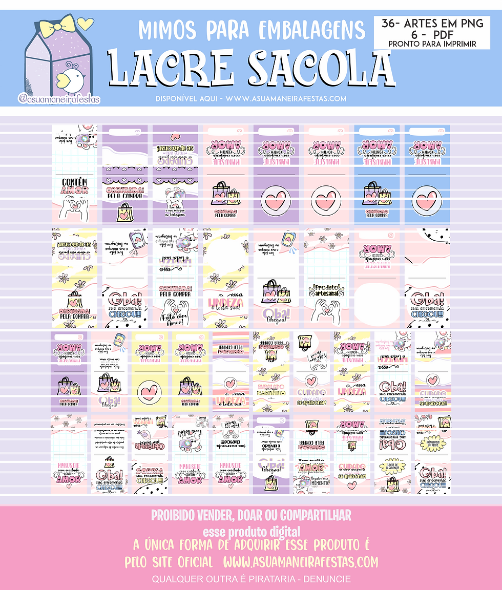 Miniatura: Lacre Sacolas - (Mimos Embalagens)