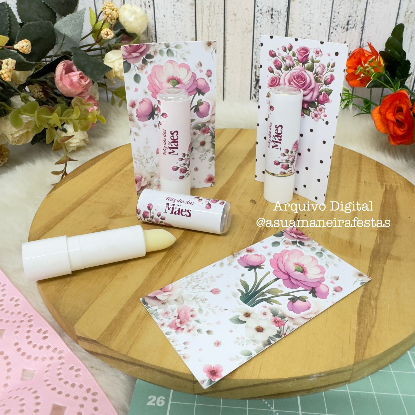 Cartão e Rótulo Manteiga de Cacau - (Dia das Mães) - Arquivo Digital