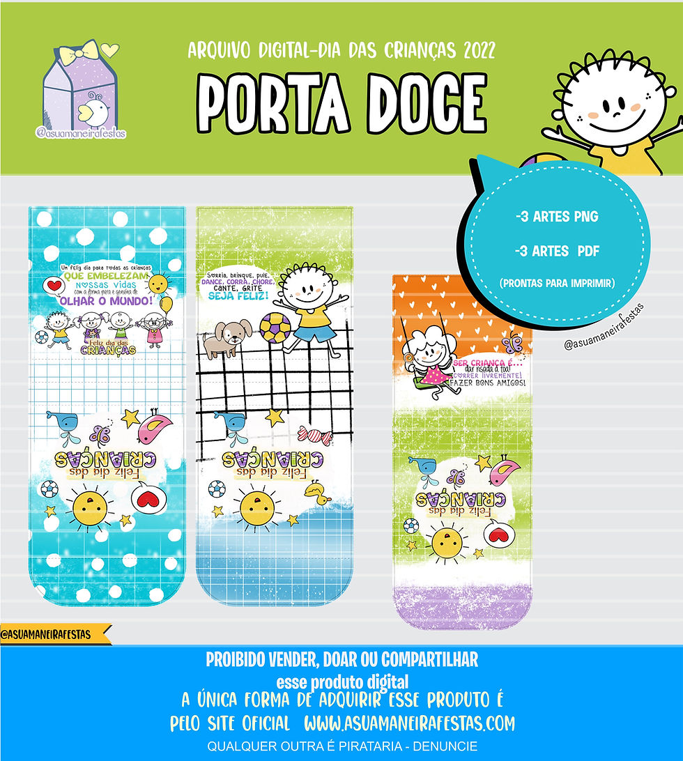 Miniatura: Envelope para Doces - (Dia das Crianças) - Arquivo Digital