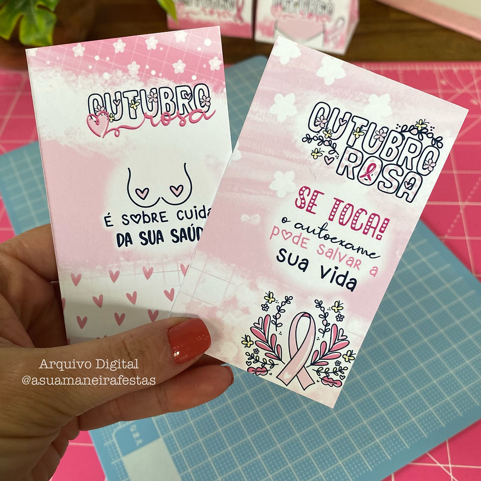 Miniatura: Card para Pinça - (Outubro Rosa) - Arquivo Digital