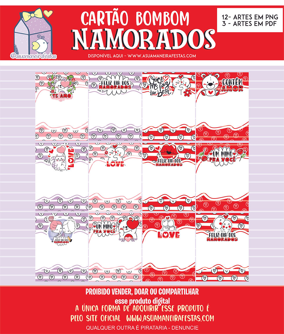Miniatura: Cartão - BomBom - (Dia dos Namorados) - Arquivo Digital