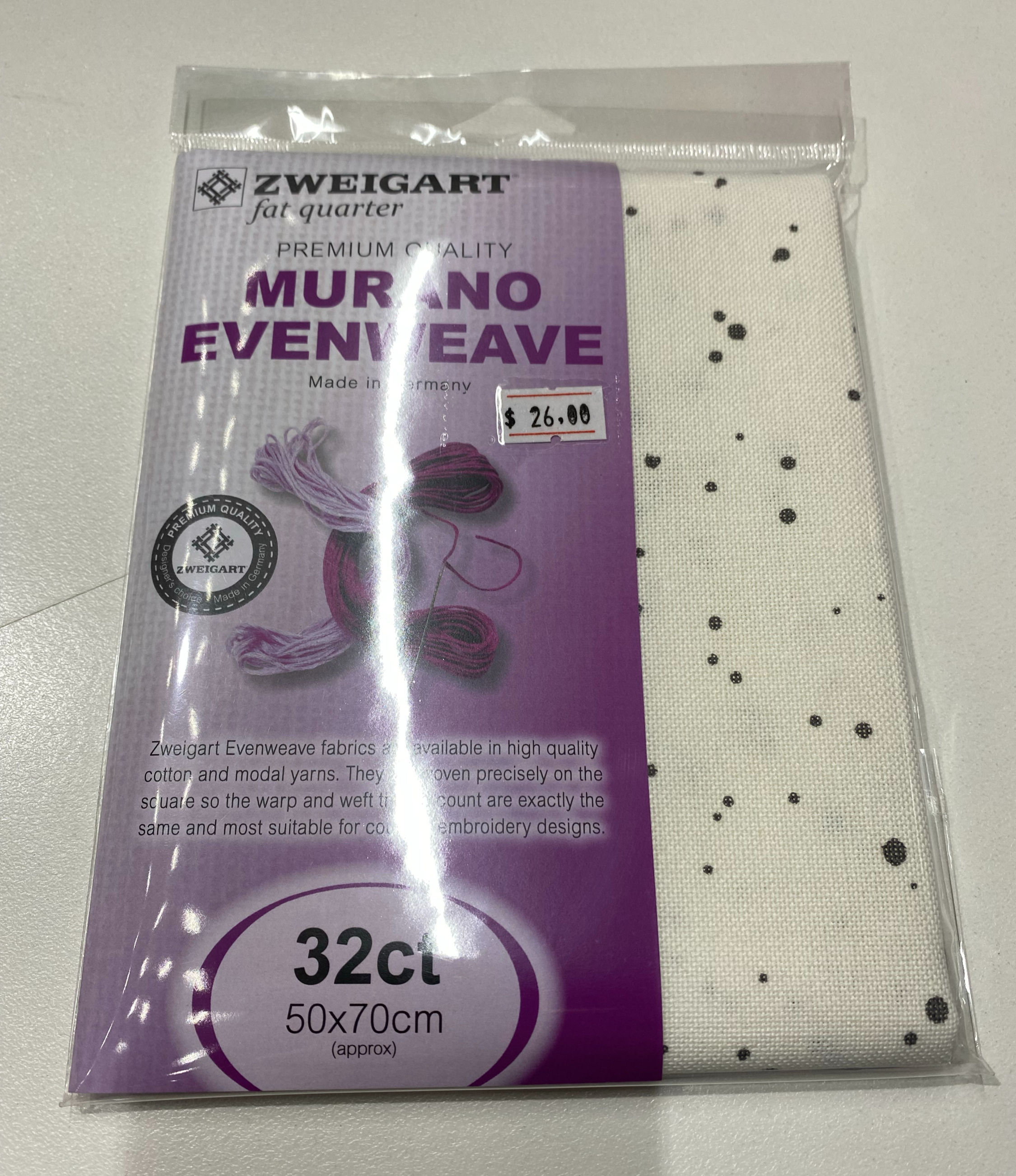 32 Ct Murano Evenweave  Splash - Light Basalt