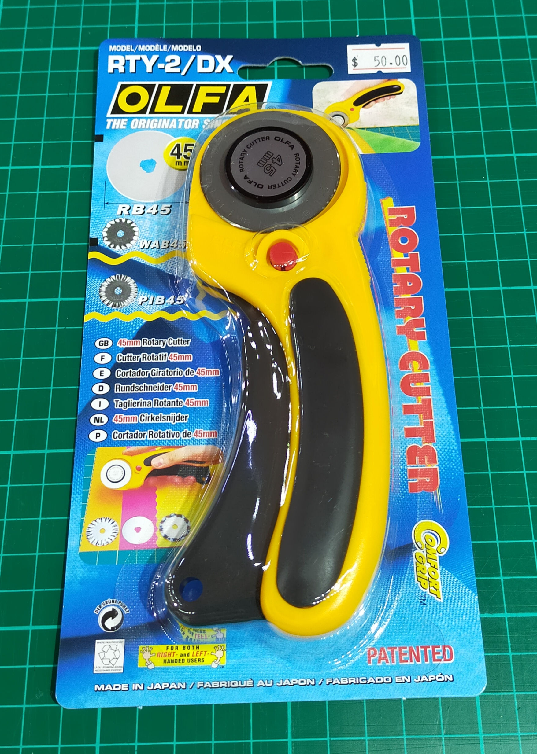 RTY-2/DX  Olfa  45mm  Rotary Cutter  Comfort Grip