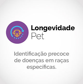 Logotipo para identificar o Exame veterinário para Identificação precoce de doenças em raças específicas.