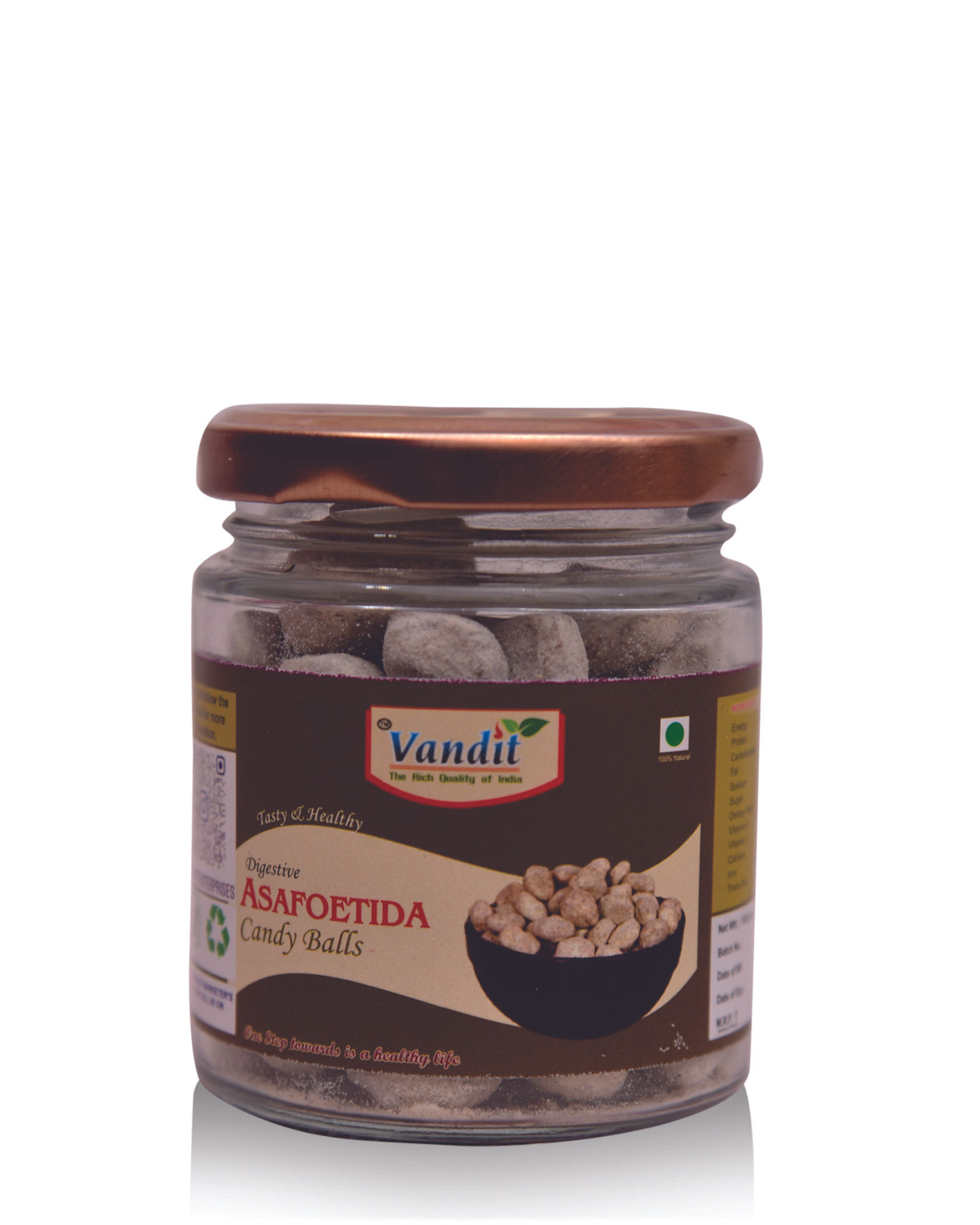 Vandit Craving Asafoetida Candy Balls Hing Goli Jar Front View