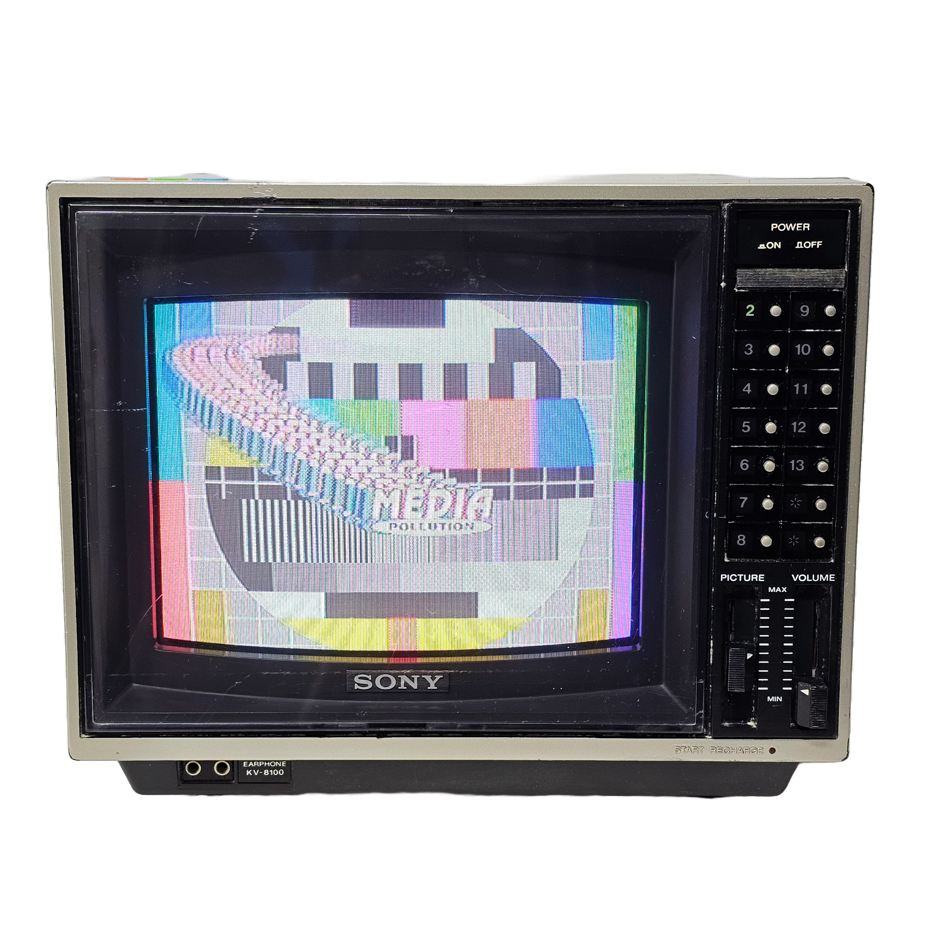 Sony KV-8100 Silver Color Retro TV Vintage Television 1980's 1990's