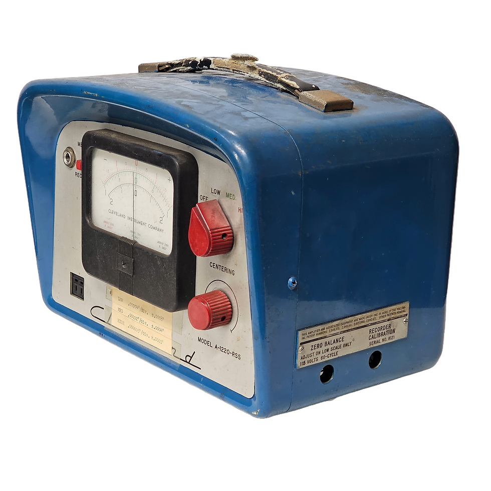 Cleveland Instrument Company A-1220-RSS Audio Recorder Calibration Vintage Retro Prop 1980's Blue Silver Rental