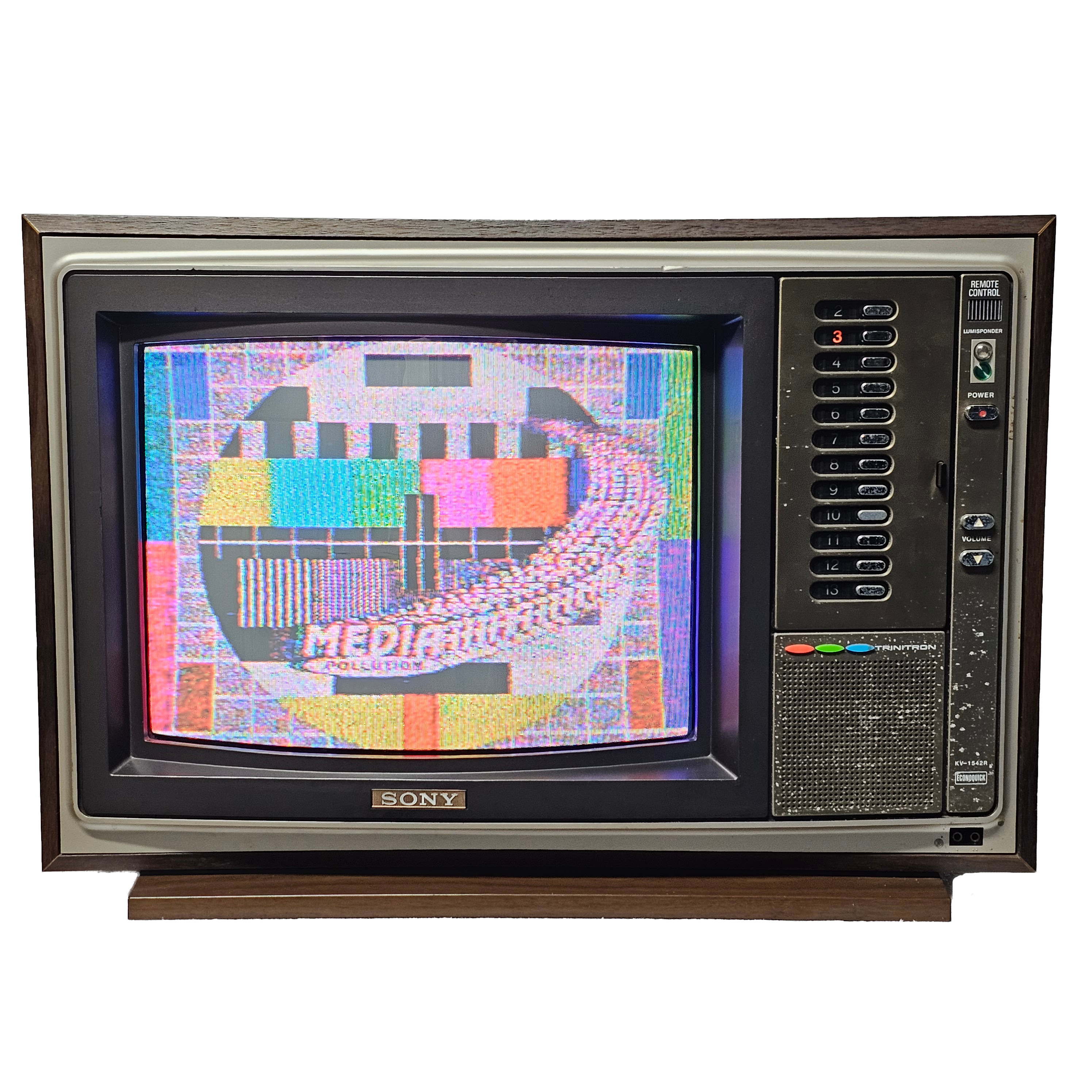 Sony KV-1542R Silver Wood Color Vintage Tube TV Retro Television 1970's 1980's